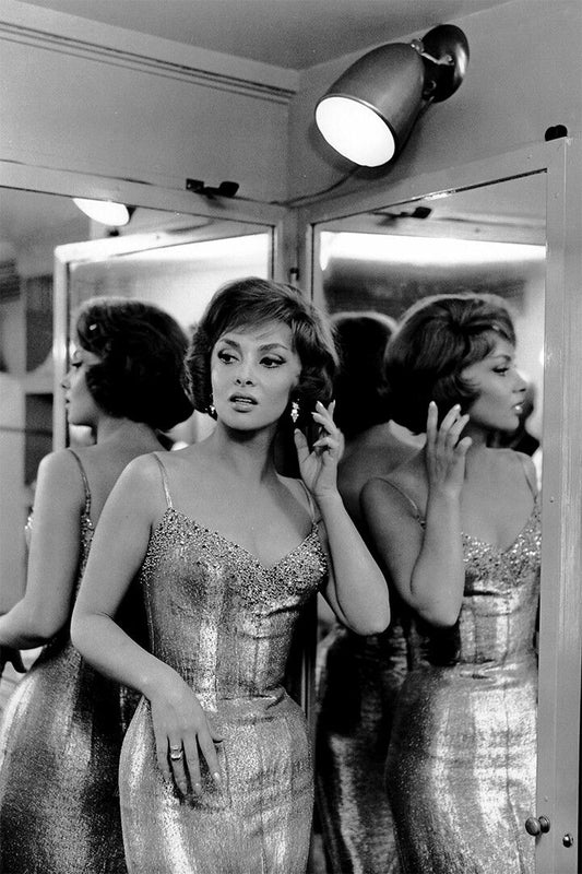 Gina Lollbrigida Standing In Front Of The Mirror Jigsaw Puzzle