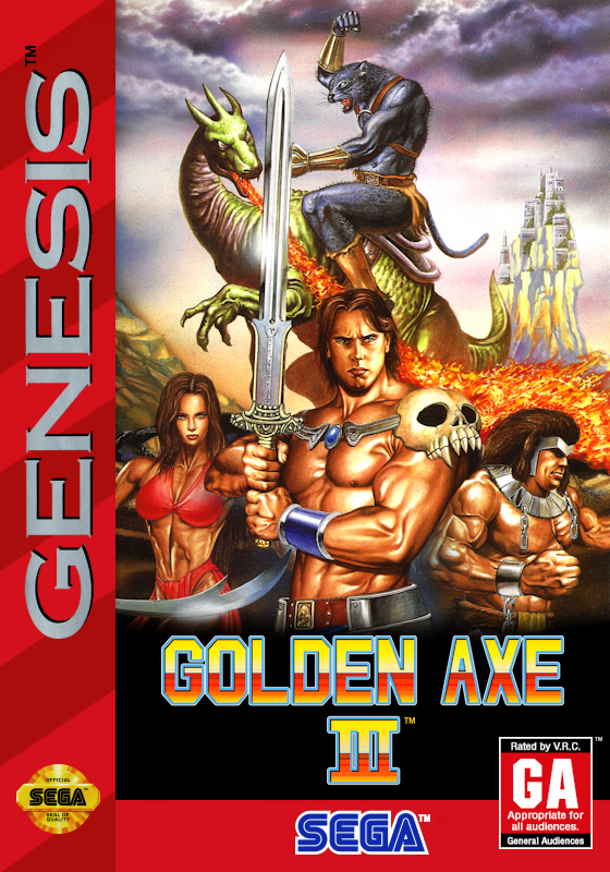 Golden Axe Iii (Custom Usa Box Art 1993 Style) Genesis Print Poster