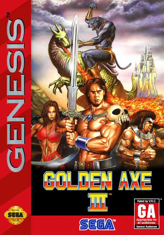 Golden Axe Iii (Custom Usa Box Art 1993 Style) Genesis Print Poster