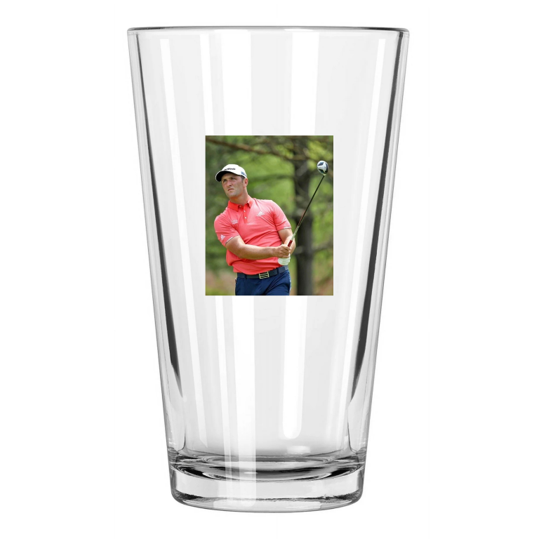 Golf Superstar Jon Rahm Photo Golf Swing John Pint Beer Drinking Glass