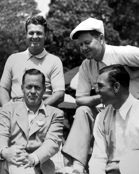 Golfers Glossy Photo Byron Nelson, Ben Hogan, Jimmy Demaret And Bobby Jones