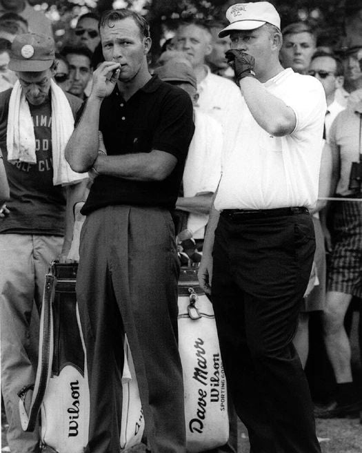 Golfers Jack Nicklaus And Arnold Palmer Smoking Glossy PGA Photo Print