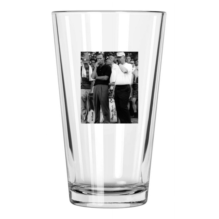 Golfers Jack Nicklaus And Arnold Palmer Smoking Golf Pint Beer Drinking Glass