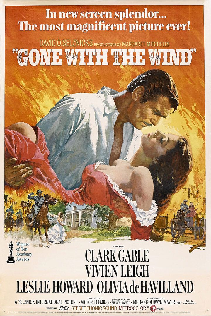 Gone With The Wind Romance Drama Movie Film Gift Wall Art Home Poster