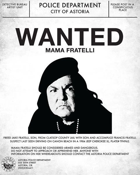 Goonies Mama Fratelli Wanted Keychain FlyerKeychain Propreplica Clearance