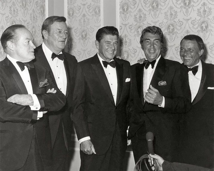 Governor Ronald Reagan Benefit Dinner Glossy Photo Frank Sinatra John Wayne 2