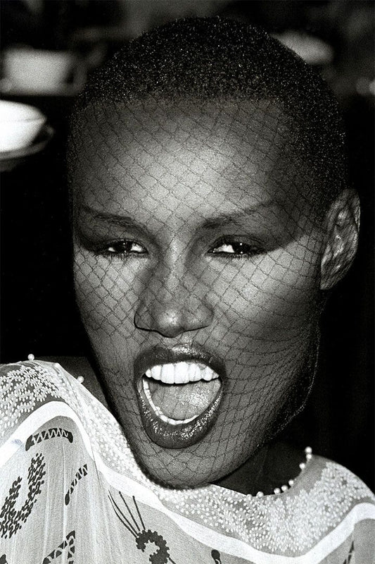 Grace Jones 1986 Artist Model Black White Vintage Wall Home Decor Jigsaw Puzzle