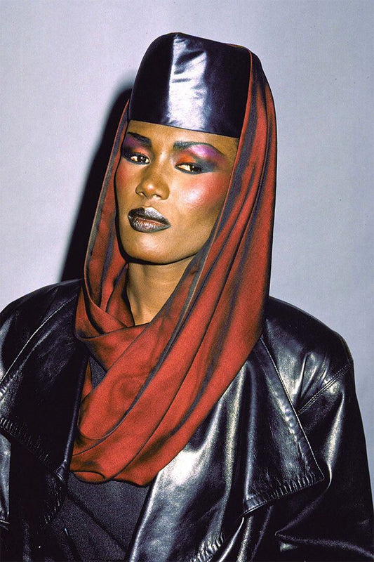 Grace Jones 1986 In Leather Jacket Artist Singer Wall Home Decor Jigsaw Puzzle