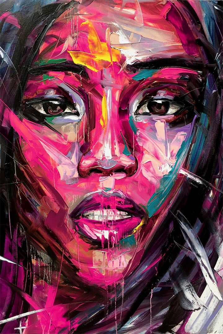 Graffiti Art Girls Colourful Oil Painting Face Wall Art Home Poster