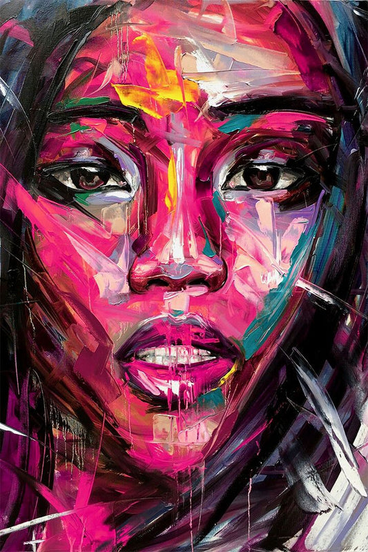 Graffiti Art Girls Colourful Oil Painting Face Jigsaw Puzzle