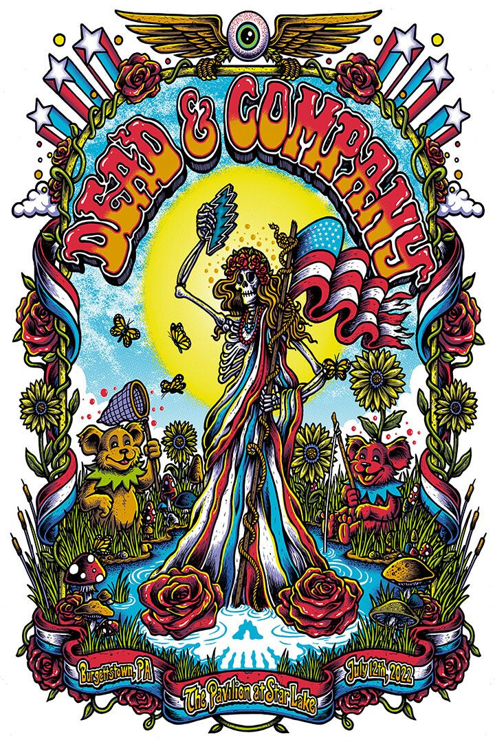 Grateful Dead Pavilion At Star Lake Pennsylvania 2022 Wall Art Poster