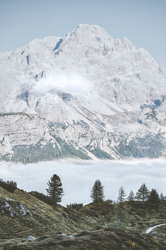 Gray Mountains Above White Clouds Art Wall Decor Jigsaw Puzzle