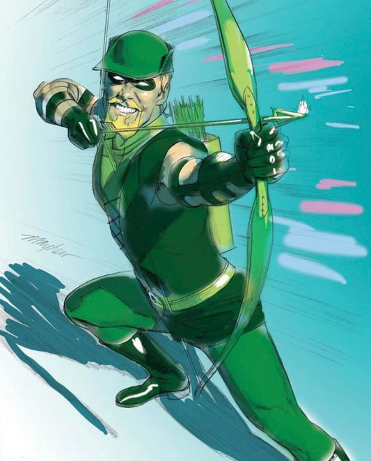 Green Archer Action Shot Print Poster