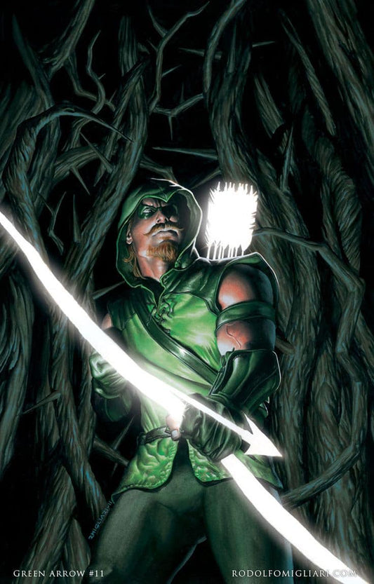 Green Arrow In Forest Print Poster