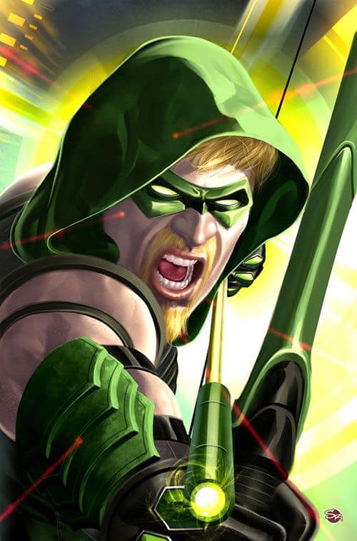 Green Hooded Archer Illustration Print Poster