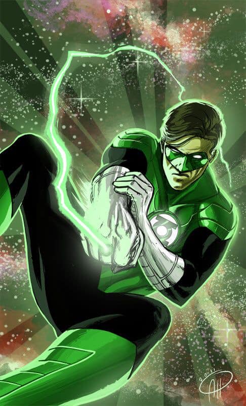 Green Lantern Action Illustration Print Poster