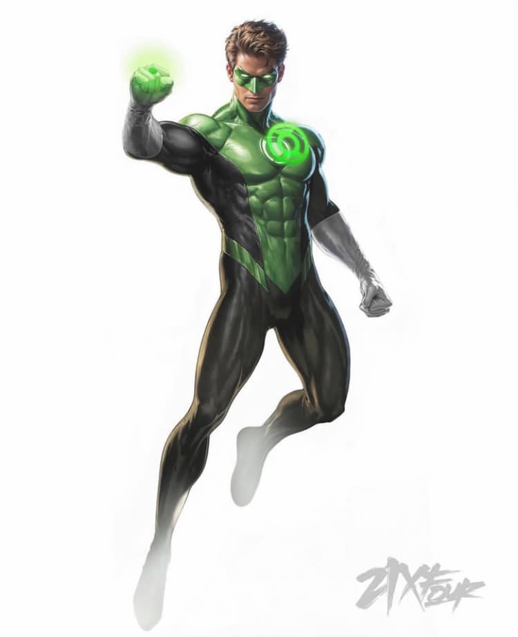 Green Lantern Character Illustration Print Poster