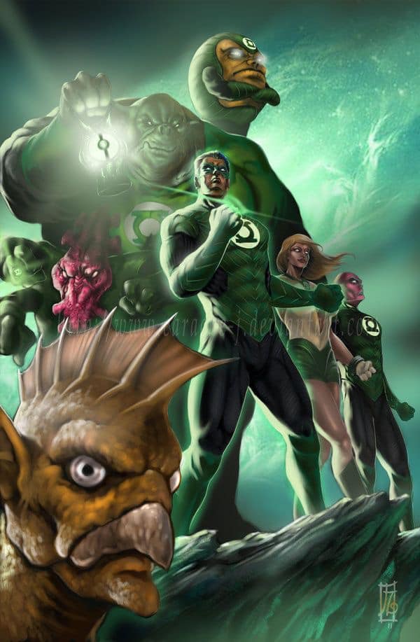Green Lantern Corps Illustration Print Poster