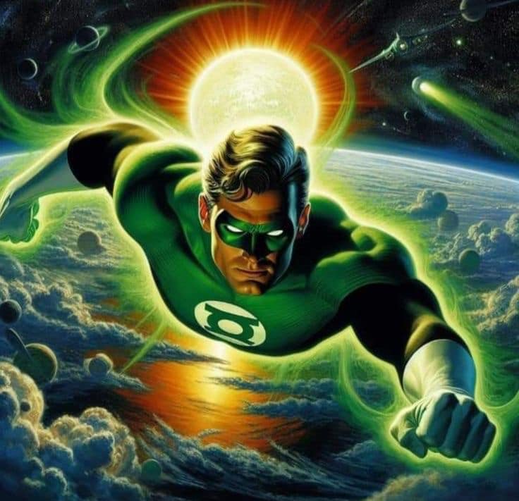 Green Lantern Cosmic Flight Print Poster