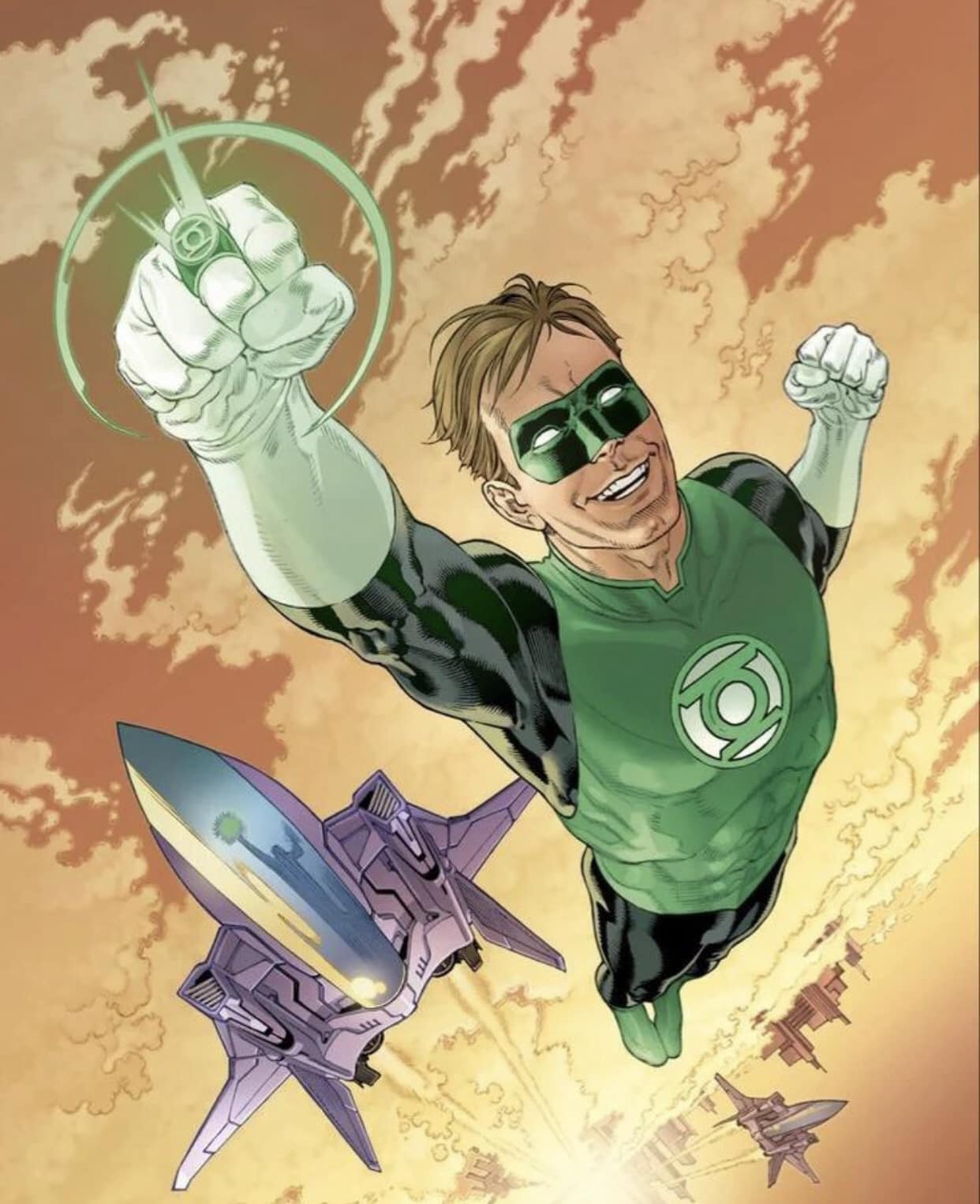 Green Lantern Flying Action Print Poster