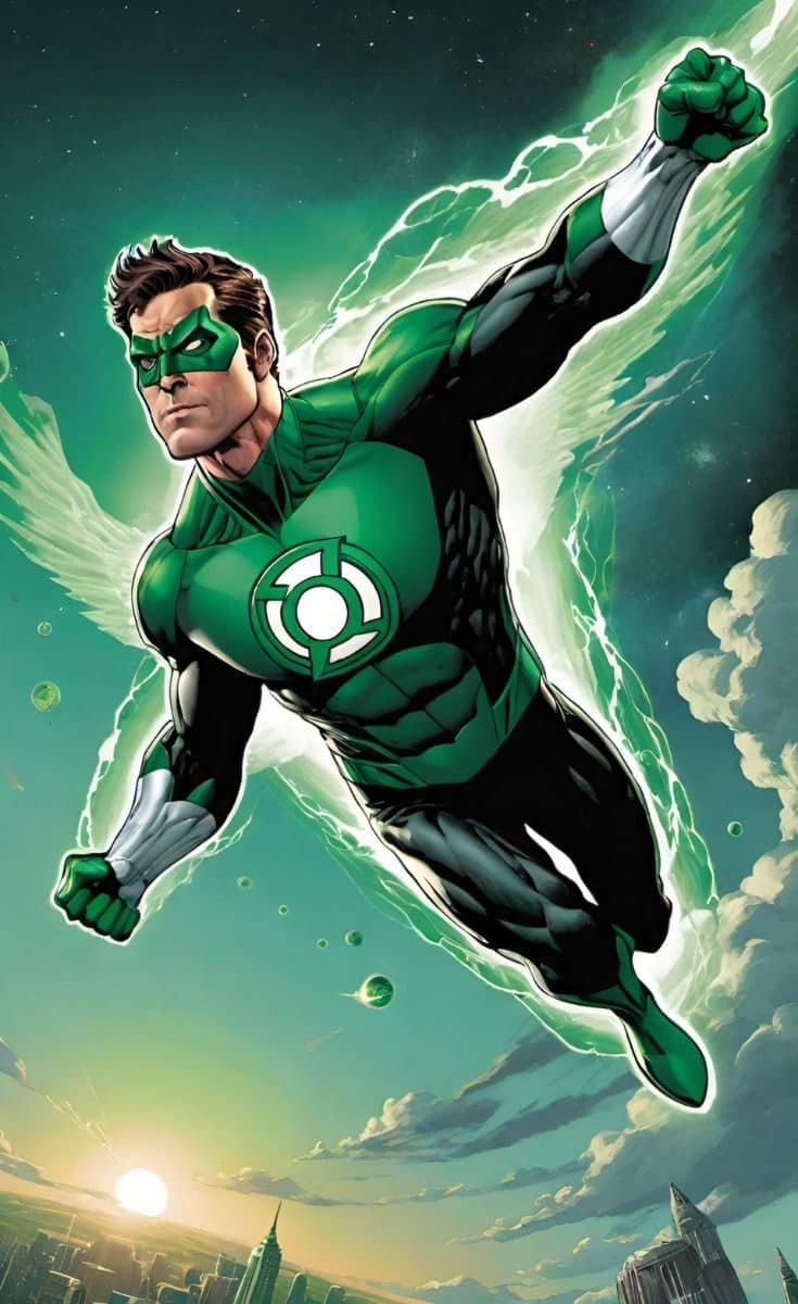 Green Lantern Flying Action (3) Jigsaw Puzzle