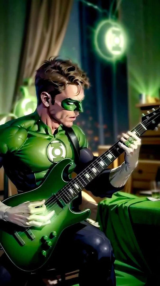 Green Lantern Guitarist Print Poster