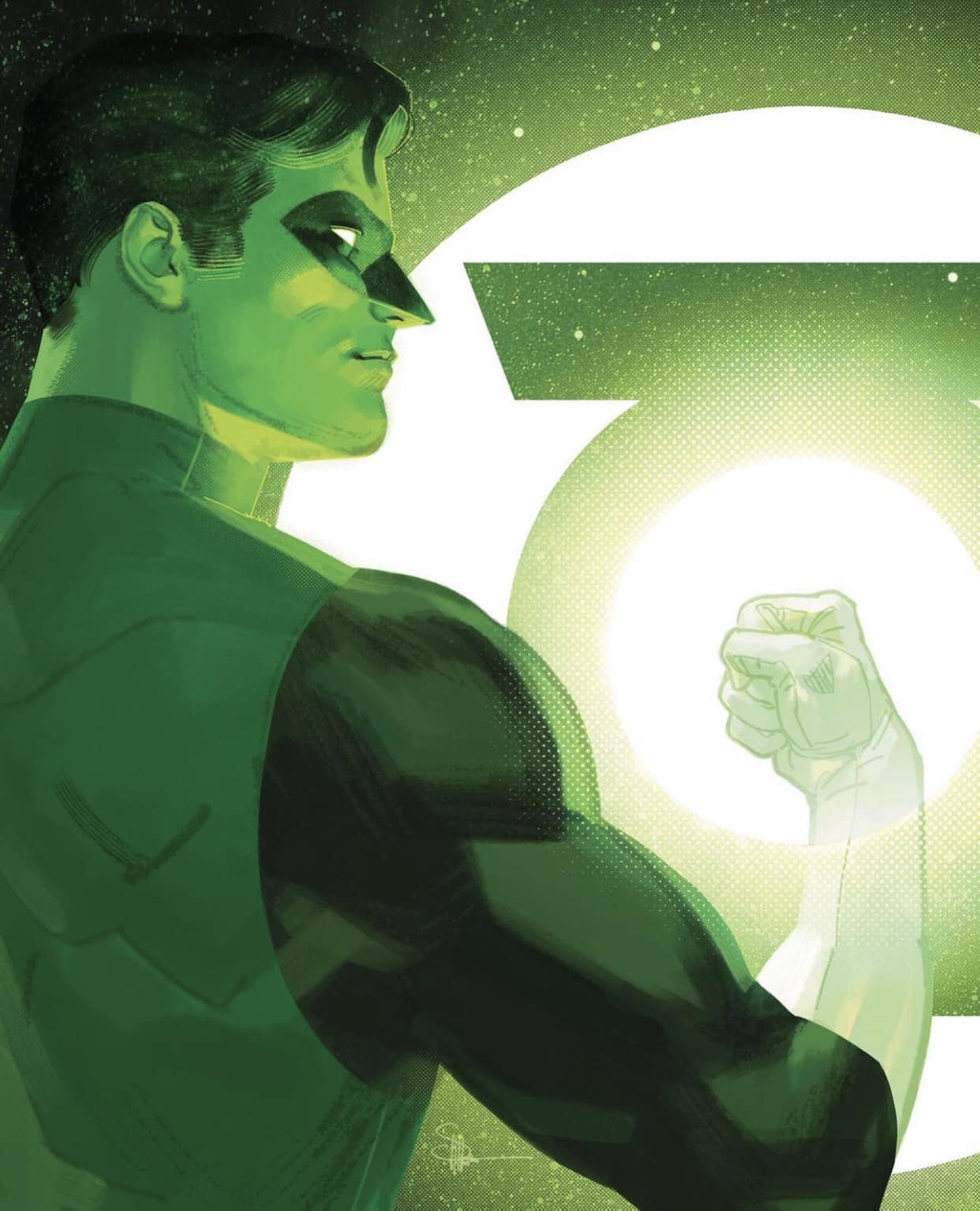 Green Lantern Hero Illustration Print Poster