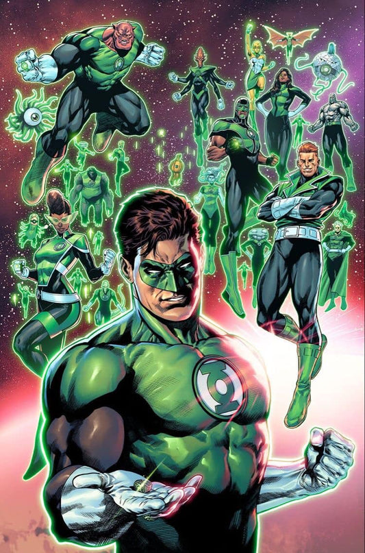 Green Lantern Heroes Illustration Print Poster