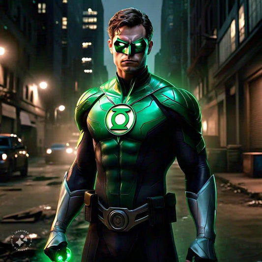 Green Lantern Portrait In Urban Setting Print Poster
