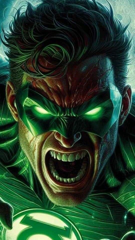 Green Lantern Portrait Intense Expression Jigsaw Puzzle
