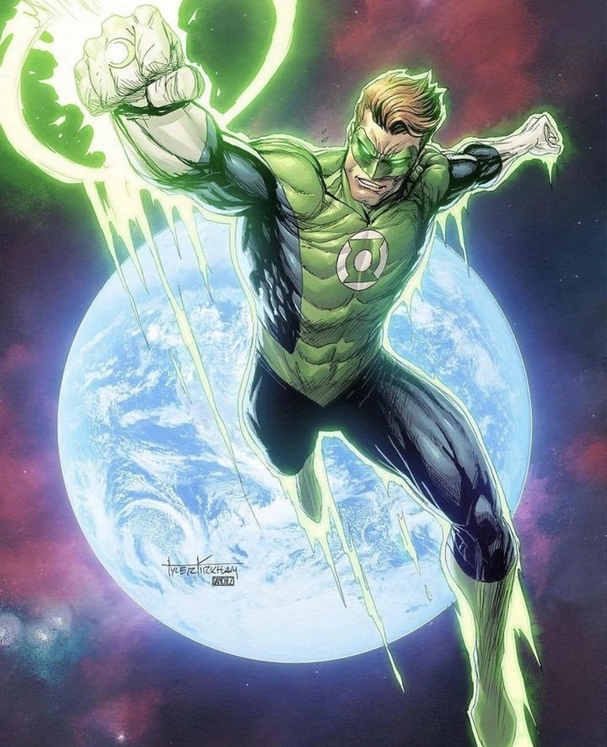 Green Lantern Space Action Print Poster