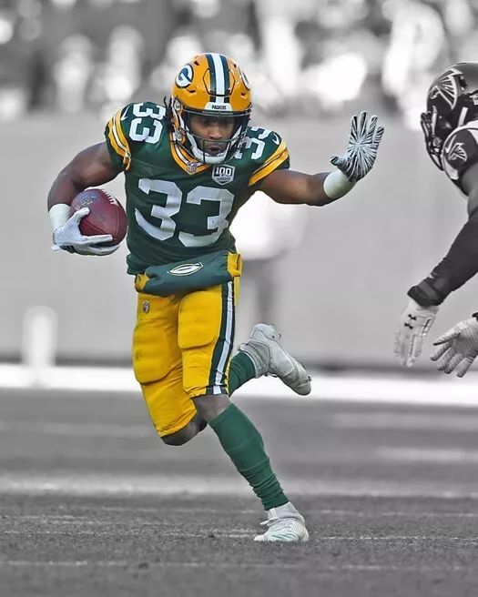 Green Bay Packers Aaron Jones Glossy Keychain Nfl Spotlight Keychain