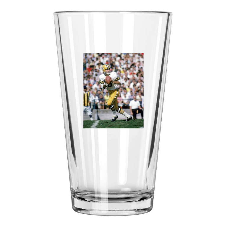 Green Bay Packers Bart Starr Nfl Football Hof 77 3 Pint Beer Drinking Glass
