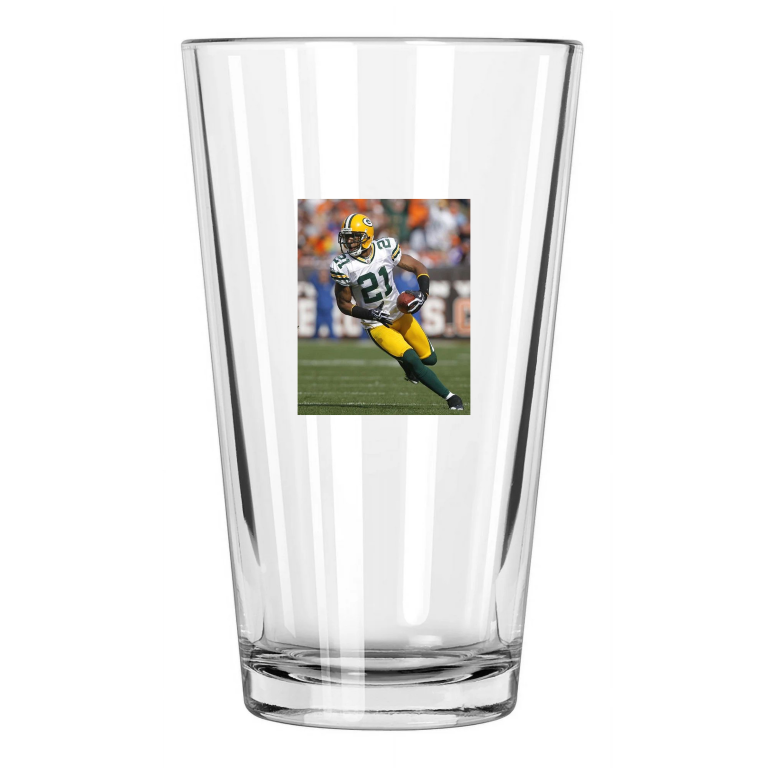 Green Bay Packers Charles Woodson Photo Football Hof 21 Pint Beer Drinking Glass
