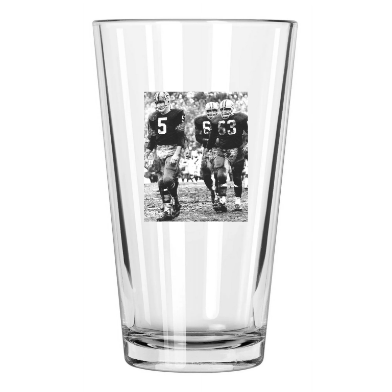 Green Bay Packers Paul Hornung Jerry Kramer And Fuzzy Thurston Pint Beer Glass