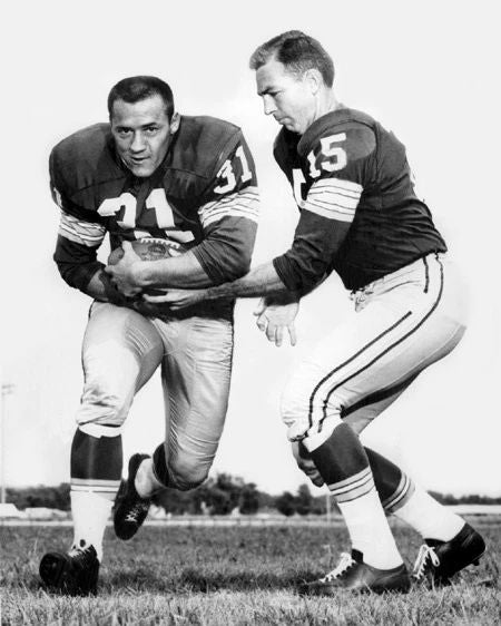 Green Bay Packers Jim Taylor & Bart Starr Glossy Keychain Nfl Football Print
