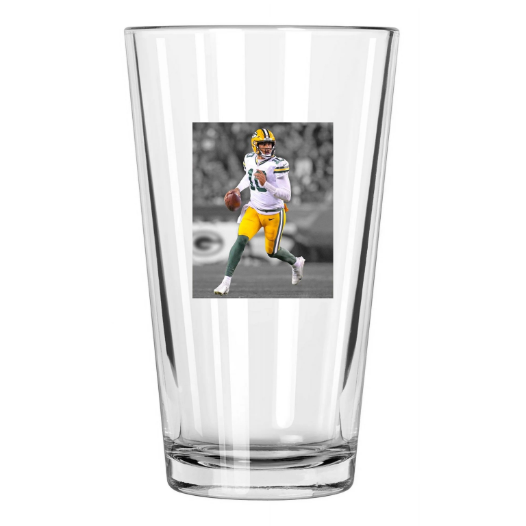 Green Bay Packers Jordan Love Photo Nfl Spotlight 1 Pint Beer Drinking Glass