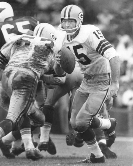 Green Bay Packers Quarterback Bart Starr Vintage Keychain Nfl Football Print
