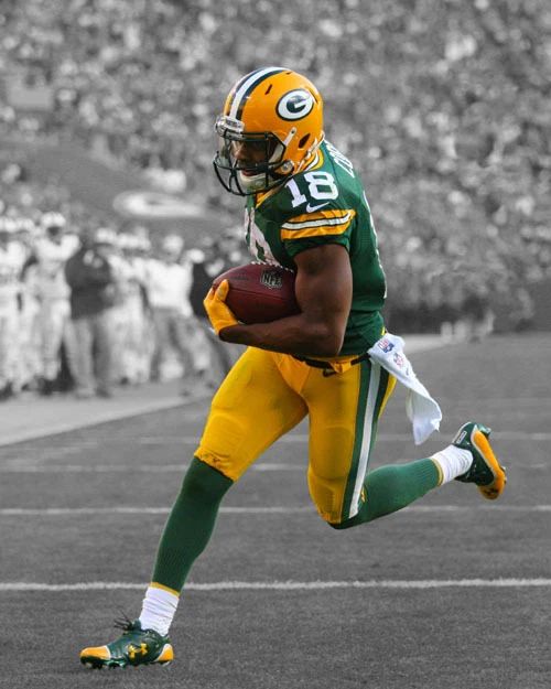 Green Bay Packers Randall Cobb Glossy Keychain Spotlight Print Football Keychain