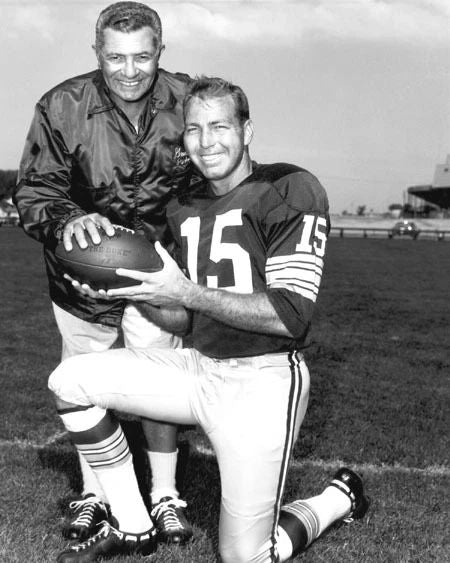Green Bay Packers Vince Lombardi & Bart Starr Glossy Keychain Football Print