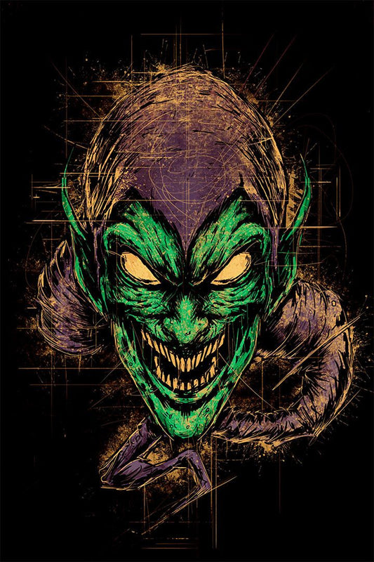 Green Goblin Cartoon Drawing Action Painting Jigsaw Puzzle