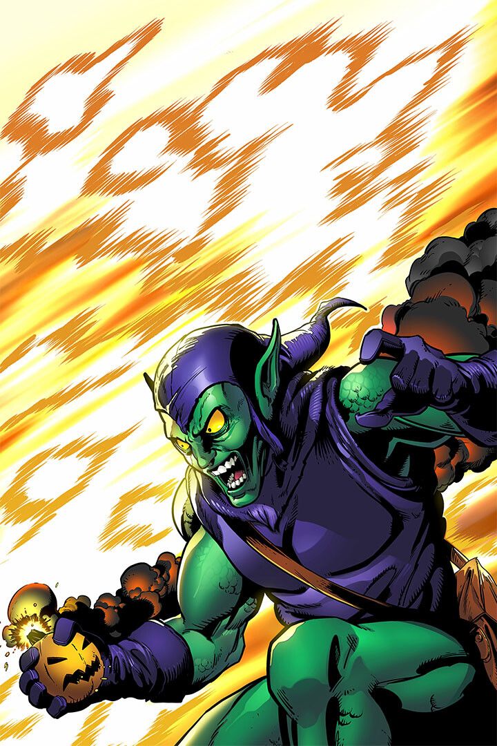 Green Goblin Cartoon Drawing Print Painting Jigsaw Puzzle