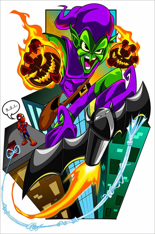 Green Goblin Cartoon Drawing Super Painting Jigsaw Puzzle