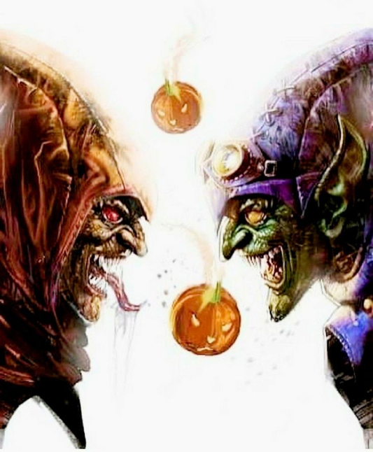 Green Goblin Hobgoblin Pumpkin Duel 347 Print Poster