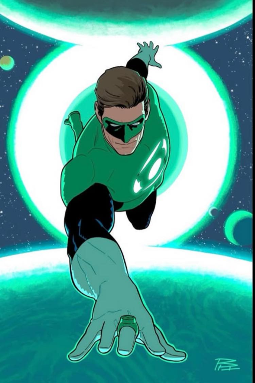 Green Lantern Flying Through Space 377 Print Poster