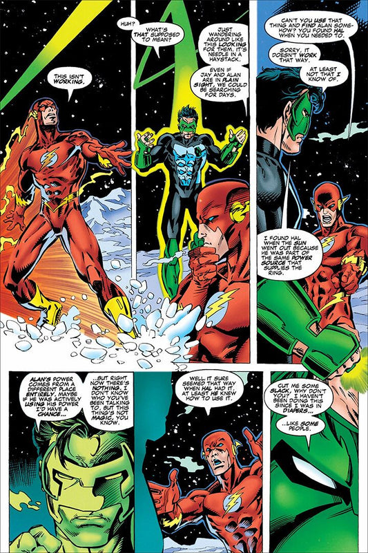 Green Lantern And Flash Faster Comic Book Art Print Decor Jigsaw Puzzle