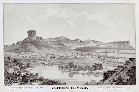 Green River Wyoming 1875 Historic Panoramic Town Map Jigsaw Puzzle