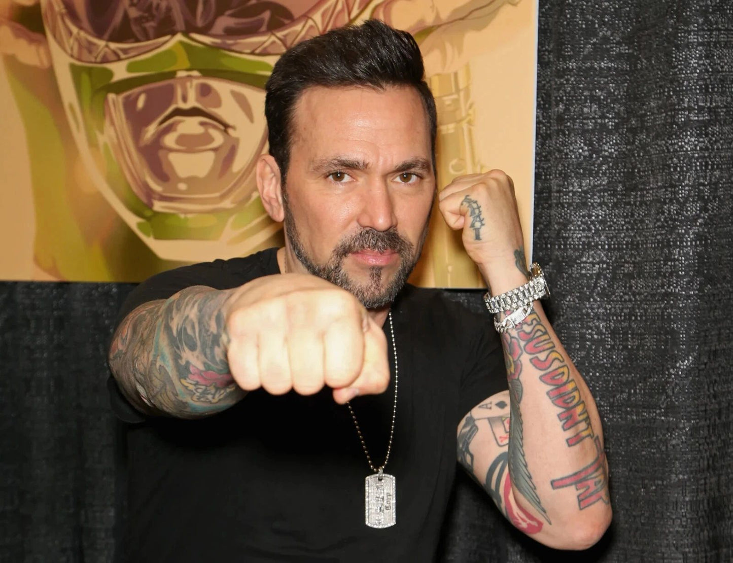 Green White Ranger Actor Jason Frank Publicity Picture Keychain Print