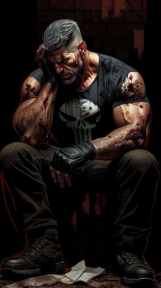 Gritty Character Portrait Punisher Print Poster