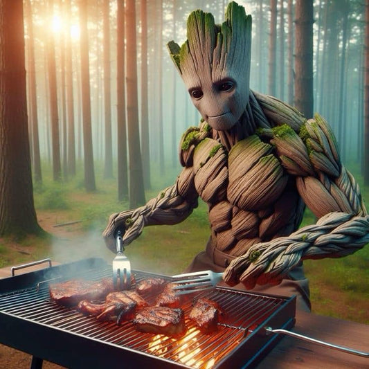 Groot Bbq In Forest Print Poster